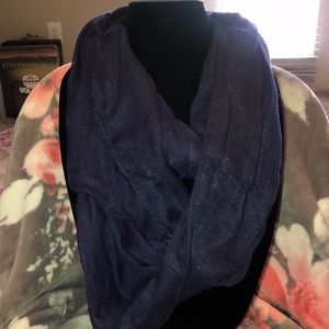 Navy Gold Glitter Infinity Scarf
